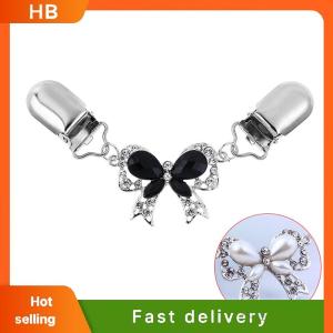 HB Fashion Bow Cardigan Sweater Blouse Pin Shawl Brooch Clips Duck Scarf Clasps