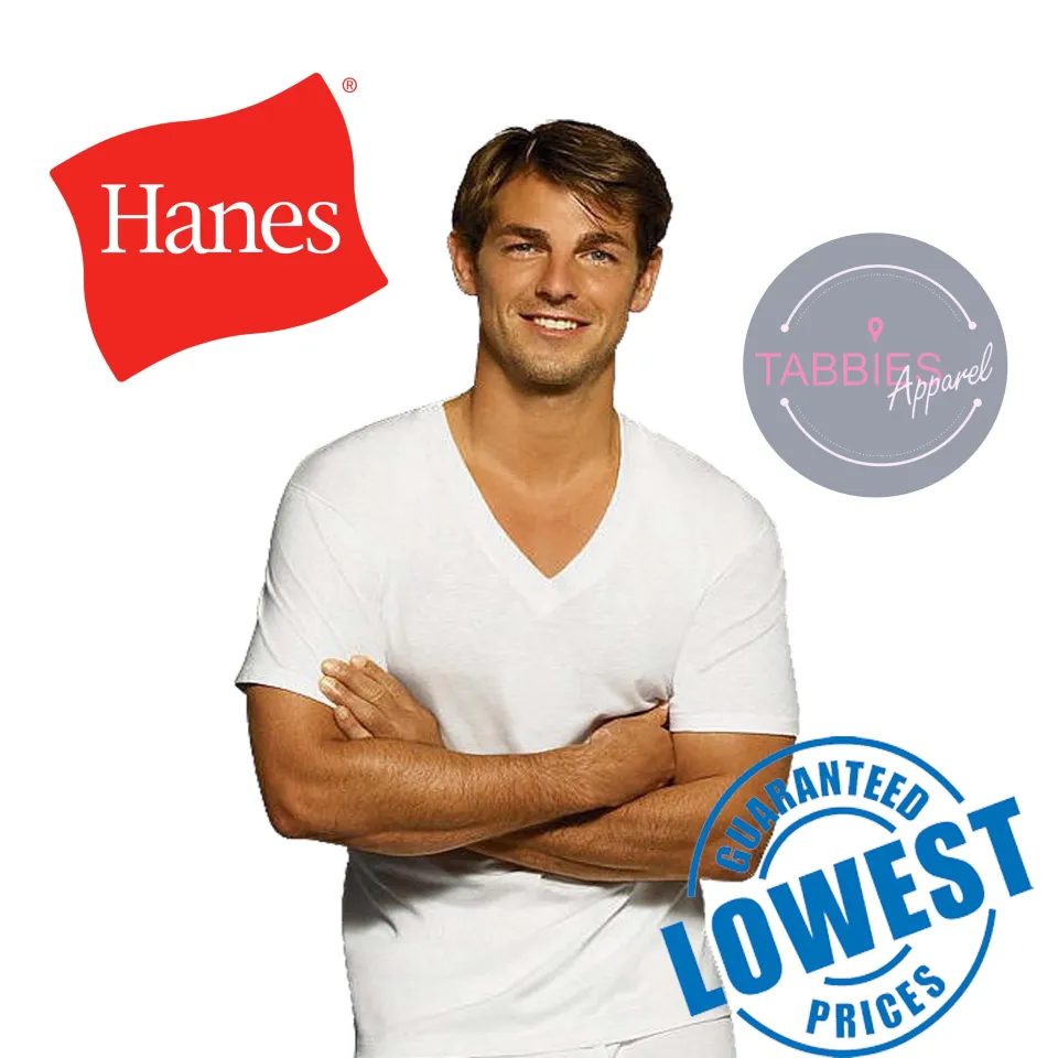 HANES 3 pcs Classics V-Neck White T-shirts