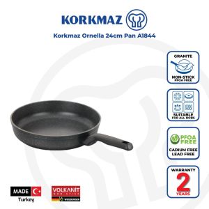 Korkmaz Ornella Non-Stick Frying Pan - 24x4.7cm Induction Compatible Free From PFOA Cadmium and Lead Made in Turkey