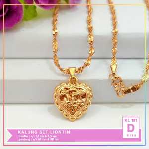 Cute Jewelry Kalung Dewasa Bulat Permata Zircon Perhiasan Lapis Emas KL 181