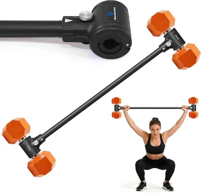 Dumbbell Converter Transform Dumbbells to Barbell Bar Adjustable & Up to 176 lb Anti-Slip Grip & Secure Fit