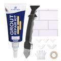Grout Repair Kit, 6.35Oz Tile Grout Filler, Fast Drying Tile Grout Sealer for Bathroom Shower Kitchen Floor Tile, Replace Grout Pen Restore Tile Joints Line, Gaps (Gray, 180g). 