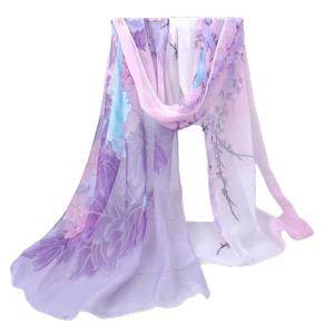 MAYIT 16050cm Chiffon Scarf Sunscreen Floral Long Wrap Shawl Elegant Gradient Beach Gauze Scarf for Women