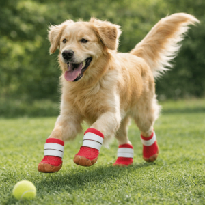 OUTOPEN Breathable Dog Mesh Shoes Rubber Sole Hollow Out Dog Paw Protectors Summer Dog Shoes Adjustable Dog Sneakers Spring Summer