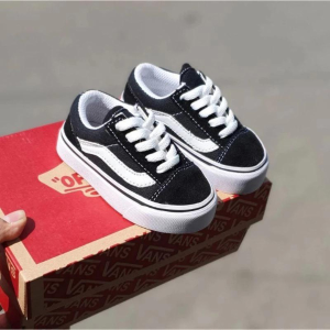 Sepatu Vans1 OldSkool Anak Hitam Sepatu Sekolah Anak Tali Laki Laki Perempuan