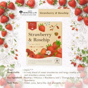 【2.9 million sold in Japan】SEIKATSU no KI Fruity Herbal Tea Strawberry and Rosehip 10 Teabags Caffeine Free Japan