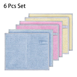 3/6 Pcs 2-Sided Steel Wire Dishcloth Kitchen Non-Scratch Wire Cloth Stainless Steel Cleaning Cloth Dishwashing Rags-152c4c8b