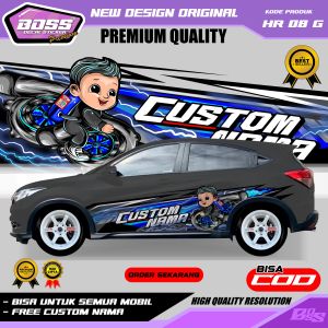 HR 08 - STIKER DECAL MOBIL HRV JAZZ BRIO SIGRA CALYA KIJANG MOBILIO PAJERO BRV GRATIS CUSTOM NAMA