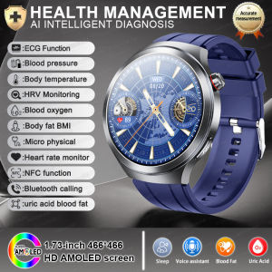 2025New Body Health Analysis Reduce three highs Smart Watch Men ECG+PPG Blood pressure lipids Uric acid BT Call Smartwatch clock