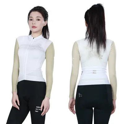 INBIKE áo đi xe đạp dài tay chuyên nghiệp mùa hè Áo đi xe đạp dáng ôm áo đi xe đạp thoáng khí nữ có khóa kéo toàn bộ