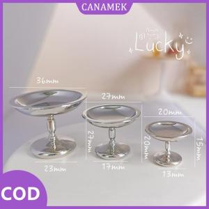 CANAMEK✨ 1 cái mini Kim Loại trái cây Snack khay mô hình Dollhouse thu nhỏ bánh Dim Sum khay DIY trang trí nhà búp bê phụ kiện