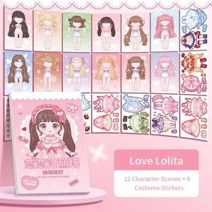 DIY Book Dress Up Stier Book Cartoon Girl Makeup Show Stier Book Princess Puzzle Toys Handmade DIY Stier Toy Kids Gift