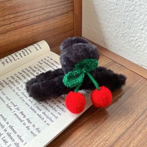 Autumn Cherry Cute Plush Hair Clip Hair Accessories HC