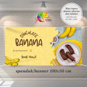 Cetak Spanduk Banner Yellow Illustration Banana