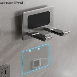 WP💓💛💖 Aluminum Hair Dryer Holder Wall Mounted Self Adhesive No Drill Hairdryer Rack For Punch Free Bathroom Dryer Storage Organizer