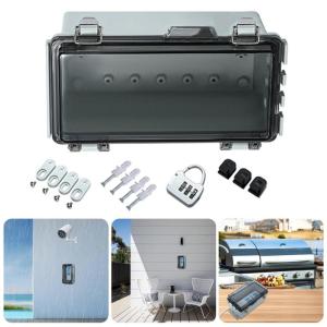 Portable Sturdy Outdoor Junctions Box Waterproof With Lockable Lid and Easy Installation Hardware Daily Casual Use