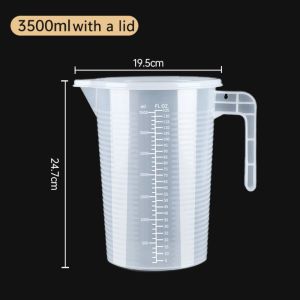 K9SEQ Clear Graduated Measuring Cup Plastic Large Capacity Laboratory Beaker Liquid Container with Lid Transparent Mixing Cup Kitchen Baking