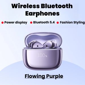 หูฟังบลูทูธไร้สายแบบใหม่หูฟังบลูทูธแบบกึ่งอินเอียร์หูฟังตัดเสียงรบกวนหูฟังเพลงแบตเตอรี่อายุการใช้งานยาวนานจอแสดงผลดิจิตอลเหมาะสำหรับทั้งอุปกรณ์ Apple และอุปกรณ์แอนดรอยด์