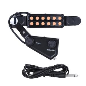 R.joy Acoustic Guitar 12 Hole Sound Pickup Microphone Mic Gitar Akustik Spull Mikrofon Aksesoris Musik Music Instrumen Pick Up Tinggal Tempel Spul Hole in One Suara Jernih Jelas - Hitam