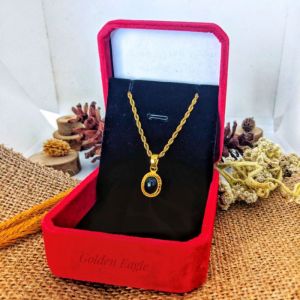 Kalung liontin mata hitam | Kalung Bahan Original Titanium | Liontin Bahan Kuningan | Kalung Anti Karat & Tidak Bikin Alergi | Kalung Pria & Wanita