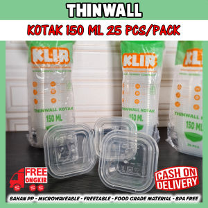Kotak makan plastik 150ml / kotak makan plastik square / Thinwall KOTAK KLIR mini 150ml + Tutup cup dessert kue tart 1 pack isi 25 pcs anti bocor rapat ANTI PECAH / KOKOH / BENING