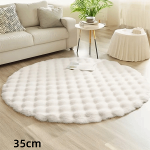 NOBLELYN Non-Slip Bottom Cat Mat Round Washable Round Pet Mat  Insulation Feature Dog Bed Sleeping Pads