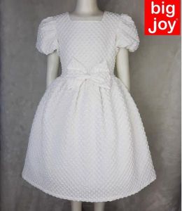 Big Joy Girls First Communion Dress Vesper with Puff Sleeve with Ribbon White for Ages 7 to 12 Years Old 554441