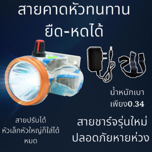 ไฟฉายคาดหัวLED60Wแบตเตอรี่ลิเธียม ขนาดเล็ก ไฟฉายติดศรีษะ ไฟฉายติดหน้าผาก กรีดยาง ส่องสัตว์ จับกบ จับแมลง หาปลา ตกปลา การเกษตร