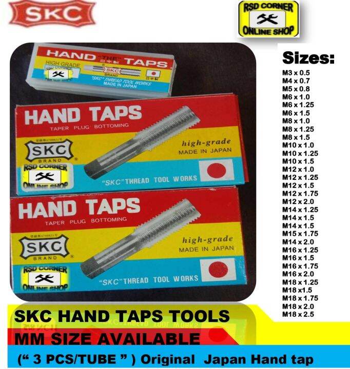 SKC Hand Taps 3pcs/Set Japan High Grade (Metric Thread) " 3mm To 16 Mm ...