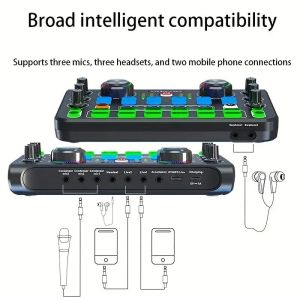 X60 Sound Card Professional Sound Card Audio Mixer English Version Karaoke Broadcast KTV Performance Live DJ Professional Mixer