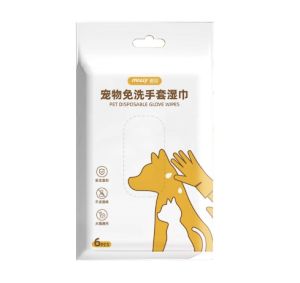 6 Pack Pet Cleaning Gloves Pet Wipes Gloves Dog Wipes Gloves Cat Wipes Gloves