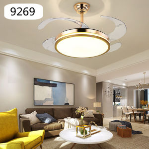 Luxury Ceiling Fan With Light Remote Control Chic Chandelier Fan Invisible 42/48 Inch Chandelier For Living Room Dining Room Retractable Ceiling Fan Light Reversible LED 3 Color Dimmable Deformed Ceiling Fan Lamp