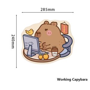 MINIFELE 262 Rubber Capybara Mouse Mat Non-slip Soft Cartoon Mouse Pad Cute Computer Keyboard Pads