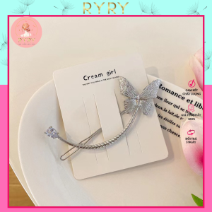 Kẹp Tóc Kim Loại Hình Bướm Cong Chất Lượng Cao Có Khóa Cài Cho Nữ-Hottrend