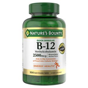 [HÀNG MỸ] NATURES BOUNTY VITAMIN B-12 2500MCG – 300 VIÊN – TĂNG NĂNG LƯỢNG HỖ TRỢ THẦN KINH - Hỗ trợ chuyển hóa năng lượng giảm mệt mỏi căng thẳng uể oải.    Bảo vệ sức khỏe hệ thần kinh cải thiện trí nhớ và khả năng tập trung.