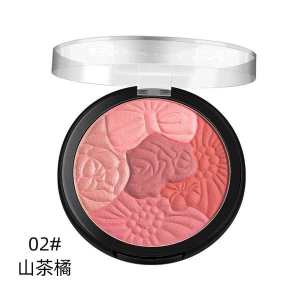♞Five-color Petal Blush Rose genuine goods Naked Makeup Natural Highlight Fit Shadows Three-in-One Plate Rouge Sun Red Women✹