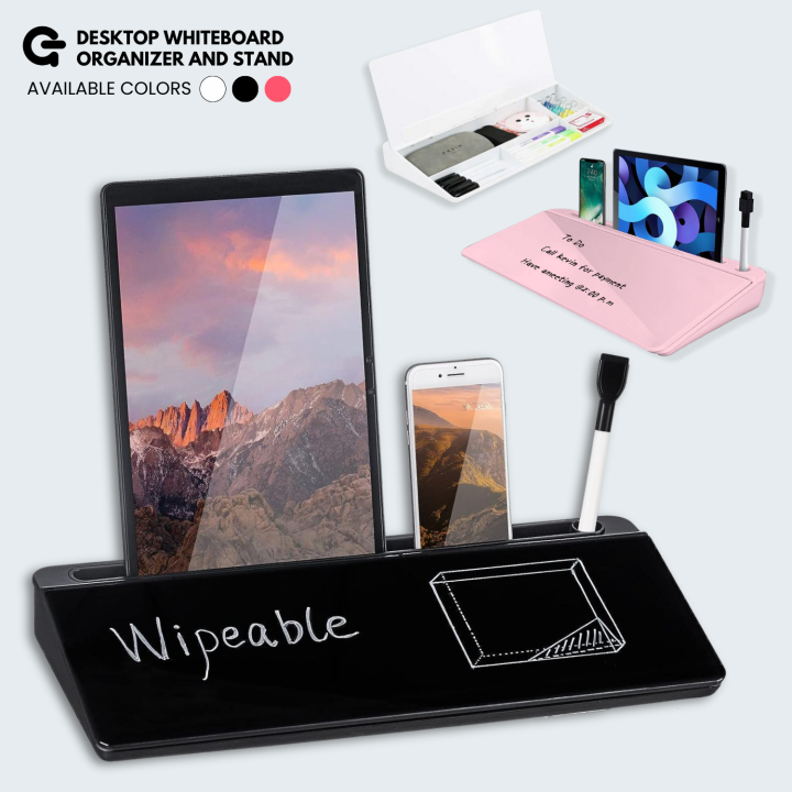 Desk Whiteboard Organizer, Desktop Whiteboard Organizer, Glass