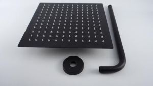 IGDL 16 inch shower head black stainless steel square rain shower head large rainfall showerhead waterfall