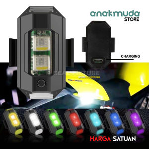 Lampu Kolong Tempel LED Emergency Sepeda Motor Lampu Port Charger USB Mode Kedip RGB