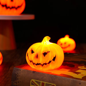 YESPERY Happy Halloween Mini Pumpkin Lantern Candles Halloween Party Decoration LED Lights for Table Decor