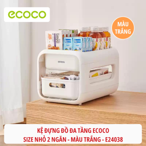 Kệ đựng đồ đa năng ECOCO 3 tầng có bánh xe thế hệ mới Xe đẩy bỉm sữa cặp xách đồ dùng học tập tiện lợi 24040