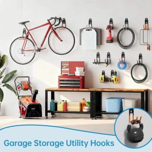 TIMES LORD Heavy Duty Bike Wall Mount Solid Steel Anti-Slip Coating Garage Hook Wall Mounted Metal Wall Mount Hanger Garage Storage