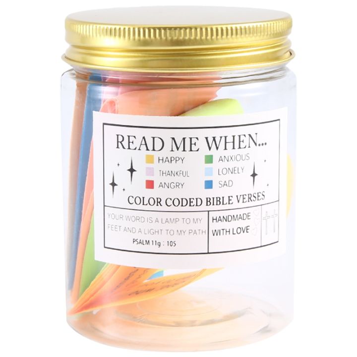 1 PCS Bible Verses Scripture Jar Color Coded Cards for Reading in ...