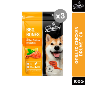 Smokie Dog Treats BBQ Bones Grilled Chicken Drumstick 100g SET OF 3