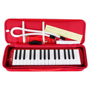 Pianika 32 Key BONUS Stiker Tuts Nada Huruf Angka Tas Koper Hardcase Melodica Pianica Anak Sekolah QM-42