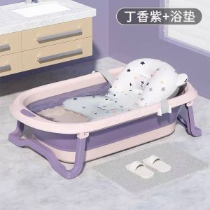 [TKT] BIG FOLDABLE BABY BATH TUB WITH FREE CUSHION  SPACE SAVER NEWBORN UP TO TODDLER | Plastic collapsible baby tub bathtub foldable set | Foldable Baby Bathtub Infant Shower Basin Anti Slip-proof with Baby Cushion | Foldable Baby Bathtub Infant Shower