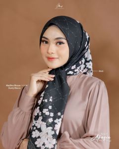 Terbaru BISA COD / Akasia Scarf by ARRAFI / Hijab Segi empat Motif Bunga Akasia / Kerudung Segi4 Voal Adem