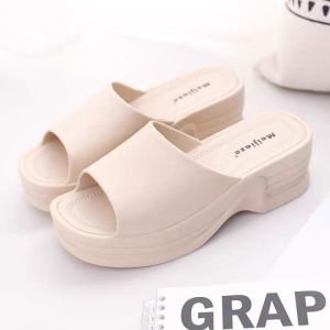 Dép quai ngang nữ đi mưa cao gót 4cm êm chân chất liệu cao su đúc cực bền - Vincent Shop