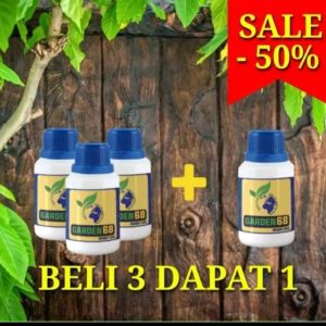 Garden 68 promo beli 3 botol gratis 1 botol vitamin tanaman pupuk serbaguna