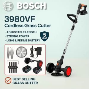 BOSCH 1800W Cordless Battery Lawn Mower Grass Cutter Trimmer For Home Garden